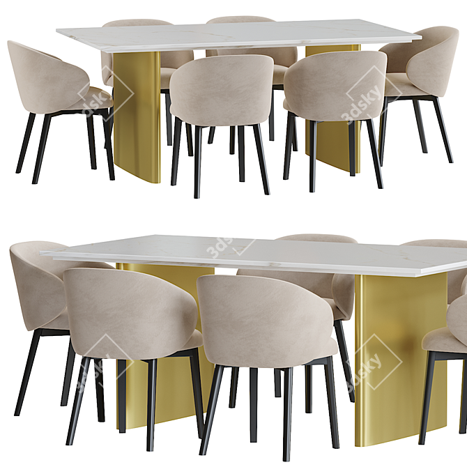 Contemporary Connubia Tuka AMR Dining Table 3D model image 1
