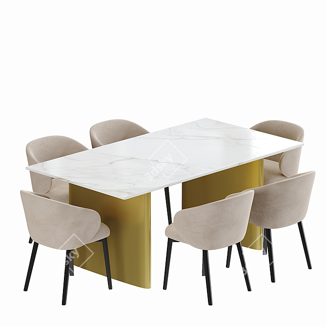 Contemporary Connubia Tuka AMR Dining Table 3D model image 3