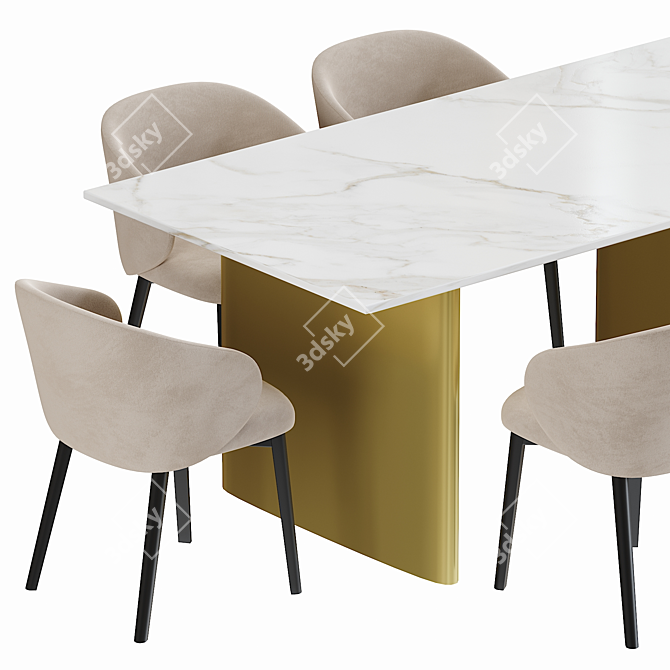 Contemporary Connubia Tuka AMR Dining Table 3D model image 4
