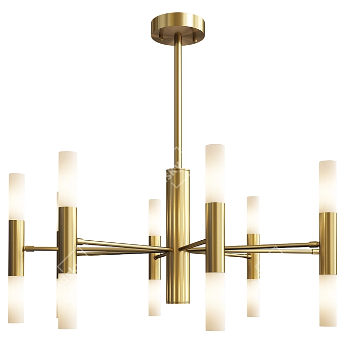 Modern Gold Starburst Chandelier 3D model image 1