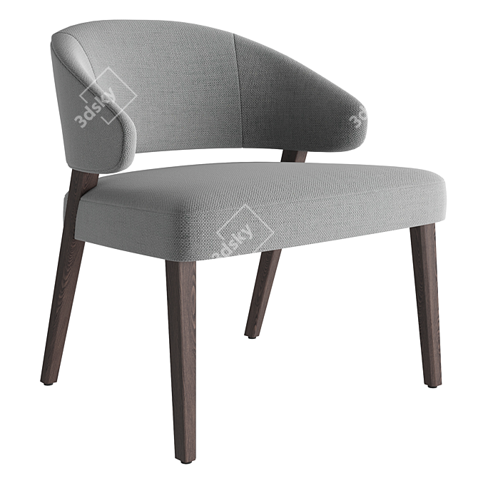 Elegant Cahn Lounge Chair 3D model image 4