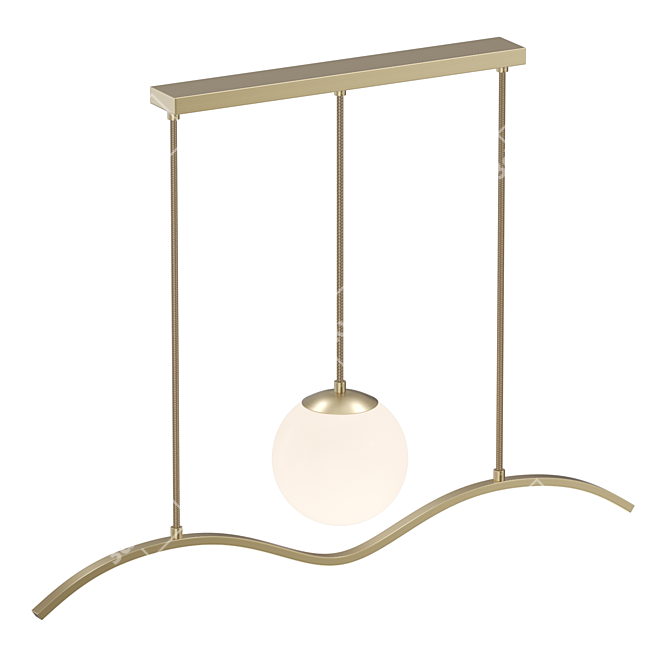 Wave-Inspired LED Pendant Light: Lampatron DENEB 3D model image 2