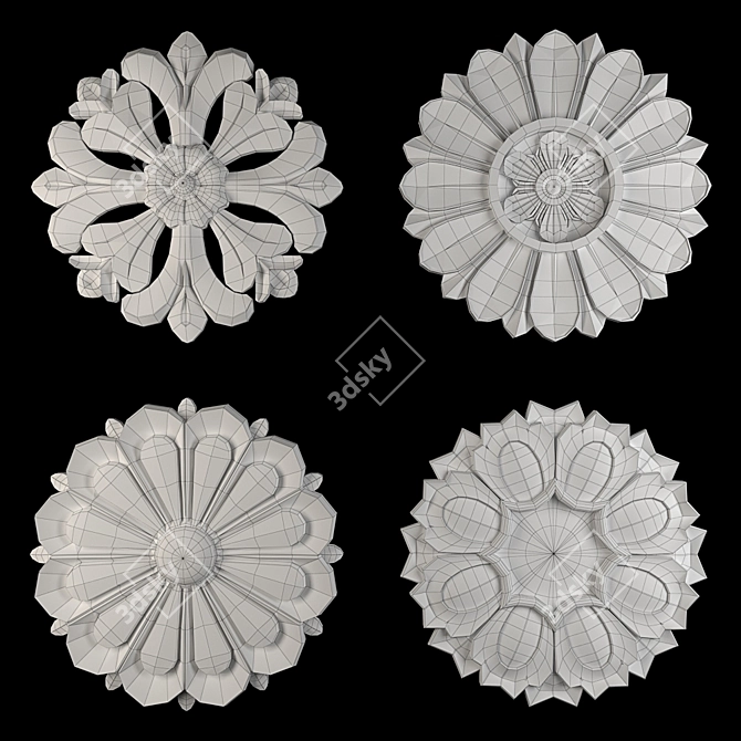 Elegant Rosettes 12 - 2016 Vintage 3D model image 4