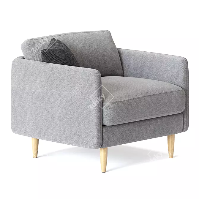 Modern Scandinavian Lille Armchair 3D model image 1