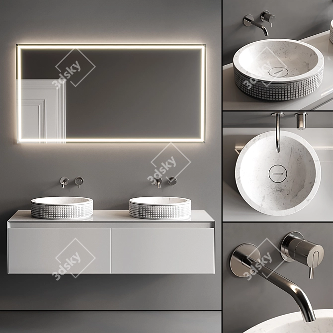 Luxury Antonio Lupi Panta Rei Vanity Set 3D model image 1