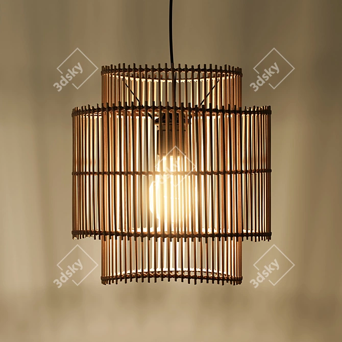 Natural Bamboo Lampshade by Haya 3D model image 3