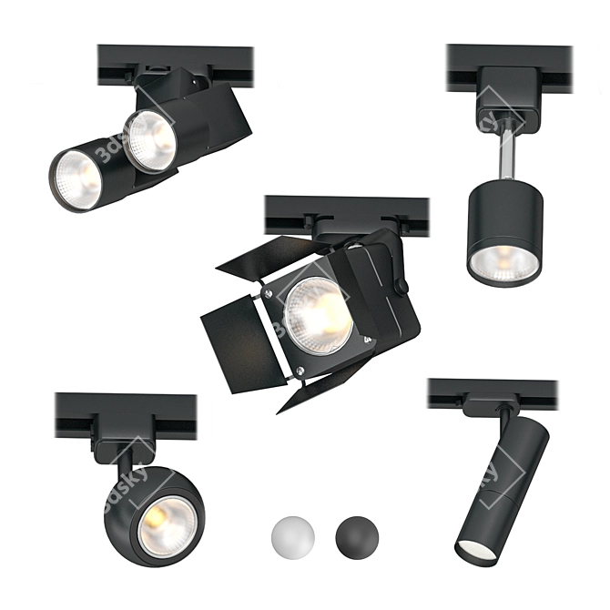 Global Track Lights: Versatile Lighting Solution 3D model image 1