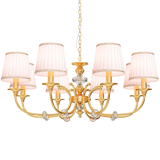 Elegant Crystal Lux Iridium Chandelier 3D model image 1