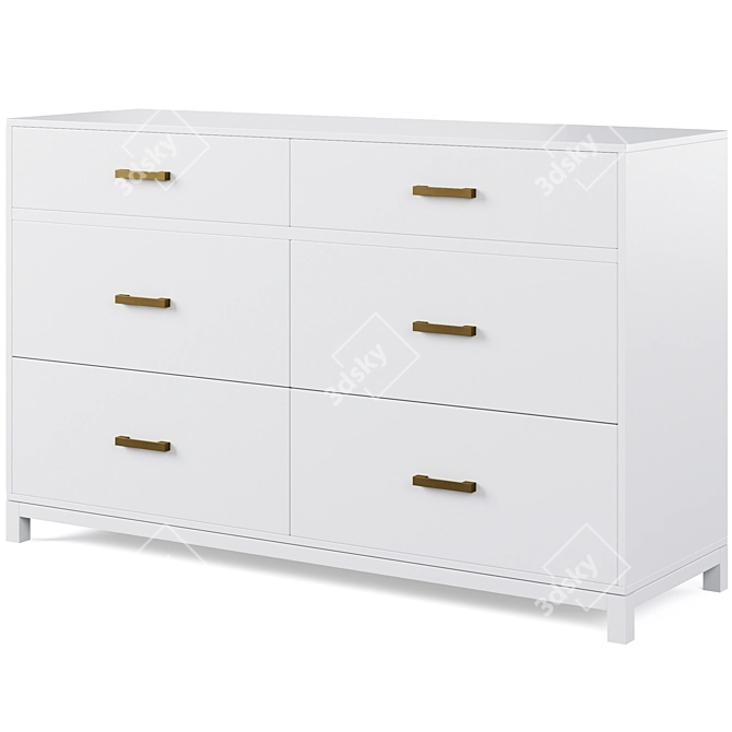 Parke Kids 6-Drawer Dresser 3D model image 4
