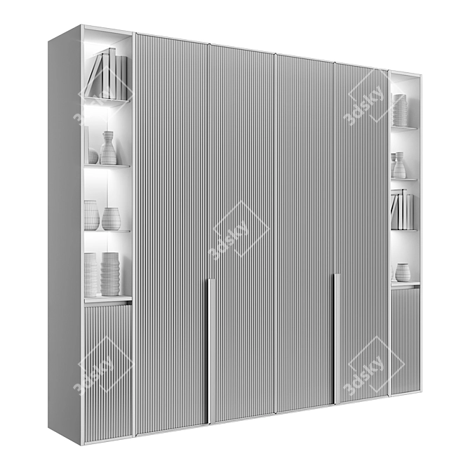 Modern Lighted Cupboard with Shelf 3D model image 5