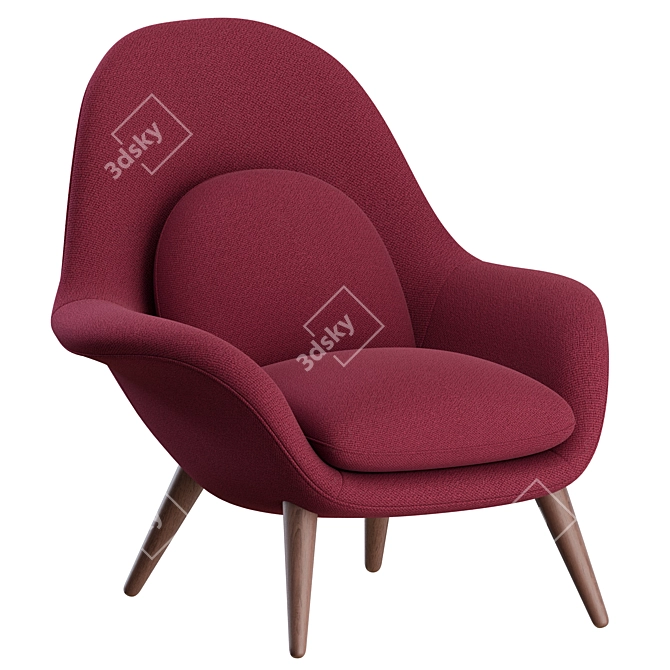 Swoon Lounge Chair & Ottoman Set 3D model image 7