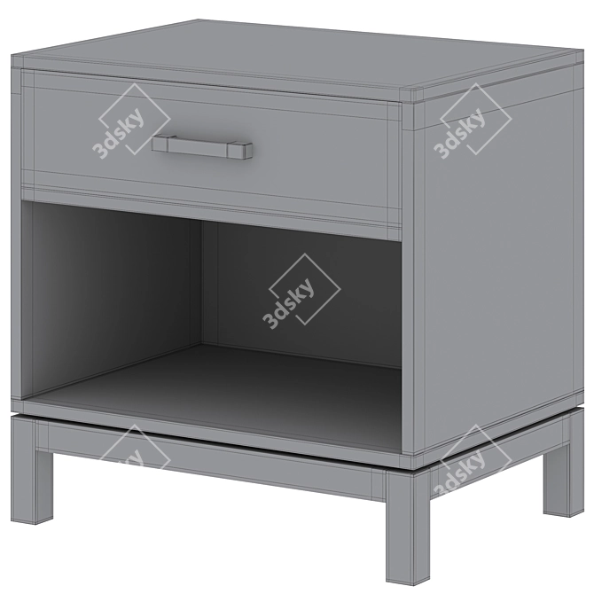 Parke Kids Nightstand: Navy, Charcoal, White 3D model image 5
