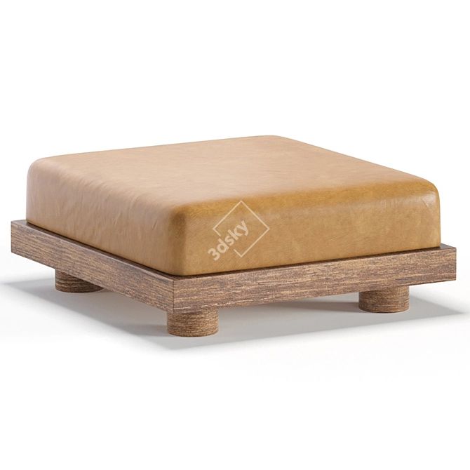 Luxury Nomad Ottoman Velvet & Leather 3D model image 2