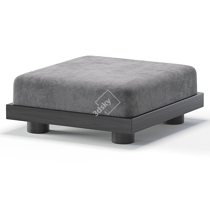 Luxury Nomad Ottoman Velvet & Leather 3D model image 3