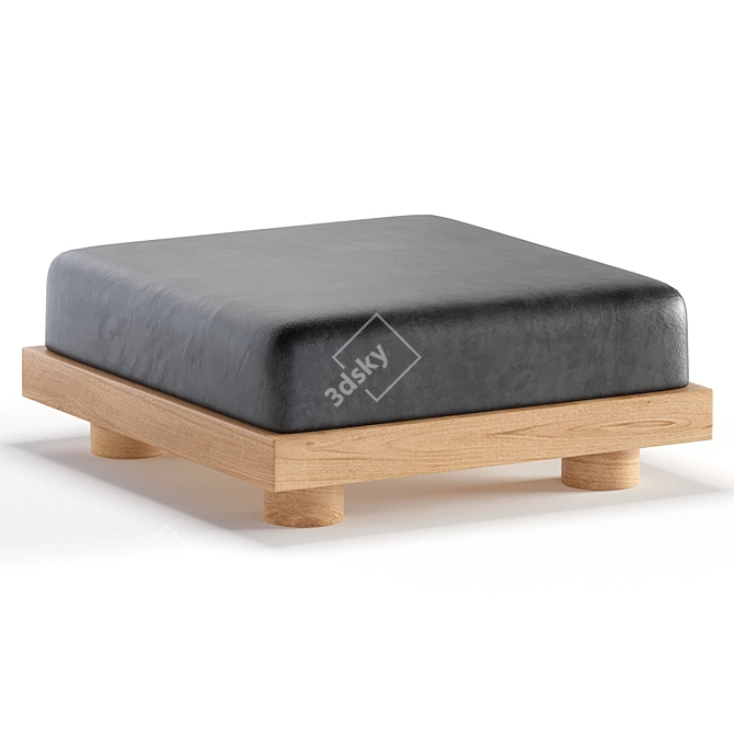 Luxury Nomad Ottoman Velvet & Leather 3D model image 4