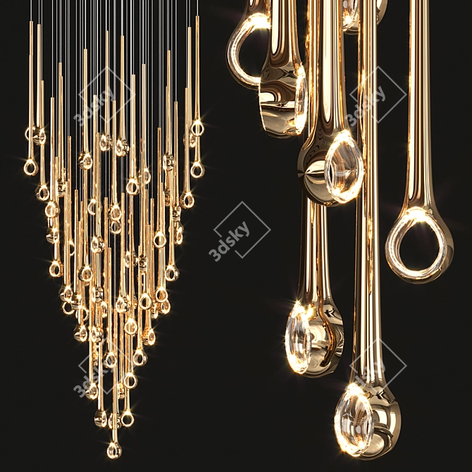 Elegant Eyelet Chandelier: Illuminate in Style 3D model image 1