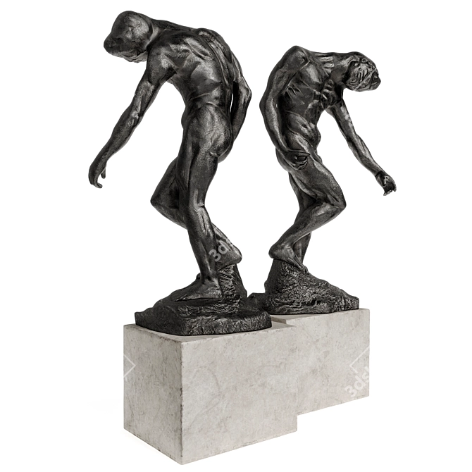 Eternal Embrace: Rodin's Grande Ombre 3D model image 4