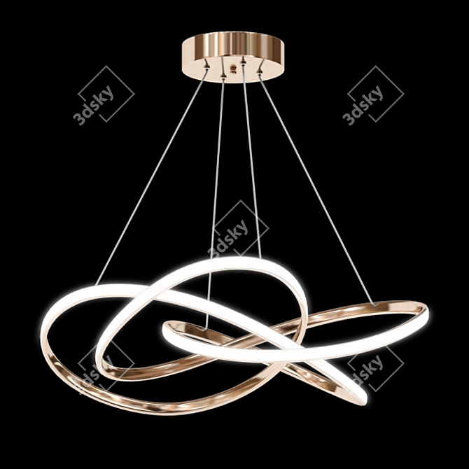 Twisted Chandelier: Stylish & Affordable Lighting Solution 3D model image 2