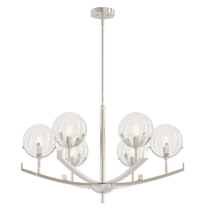 Elegant Spyglass 6 Light Chandelier 3D model image 1