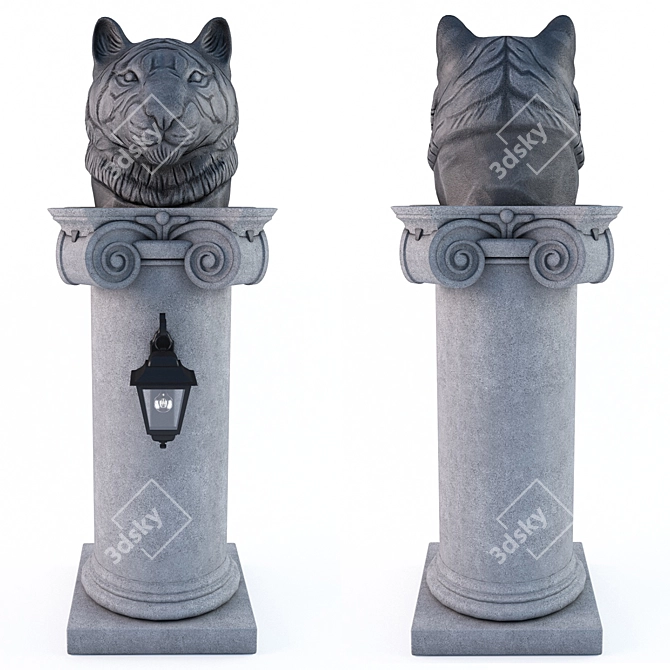  Majestic Tiger Lantern Column 3D model image 3