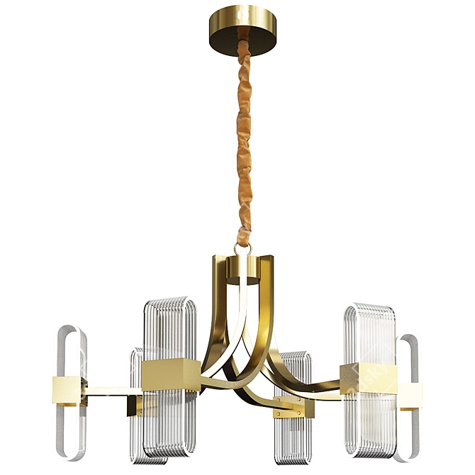 Simplicity Metal Shaded Chandelier 3D model image 1