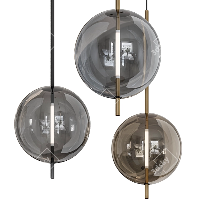 Vibrant Kandinsky Pendant Light 3D model image 1
