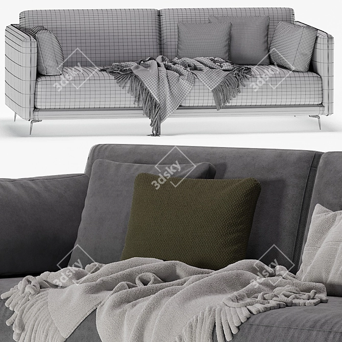 Elegant DItre Italia Krisby Sofa 3D model image 7