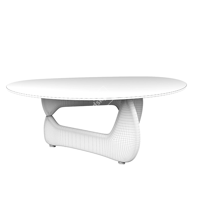 Elegant Triangular Glass Coffee Table 3D model image 4