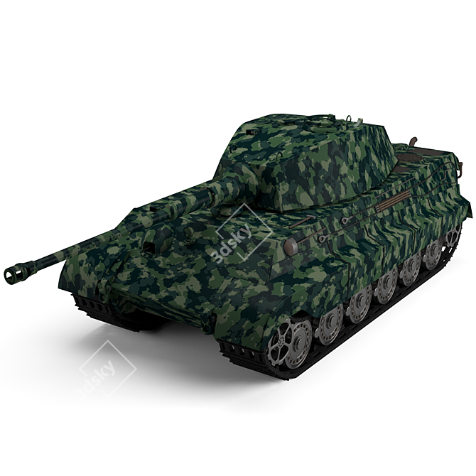 Authentic Panzer Tank Model Kit 3D model image 2