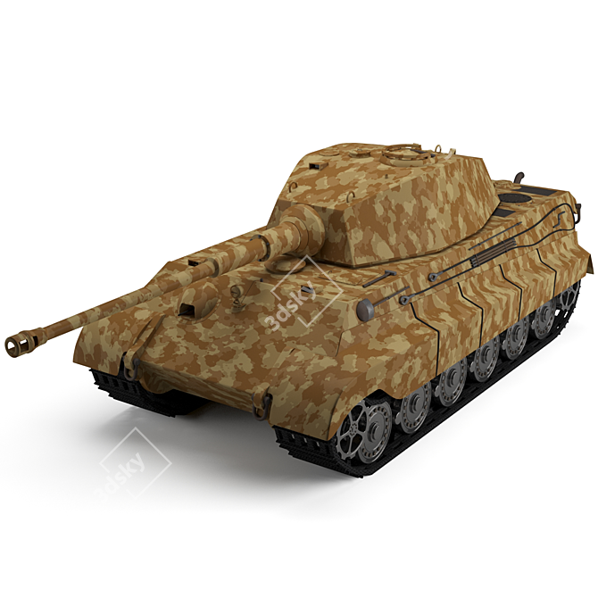 Authentic Panzer Tank Model Kit 3D model image 3