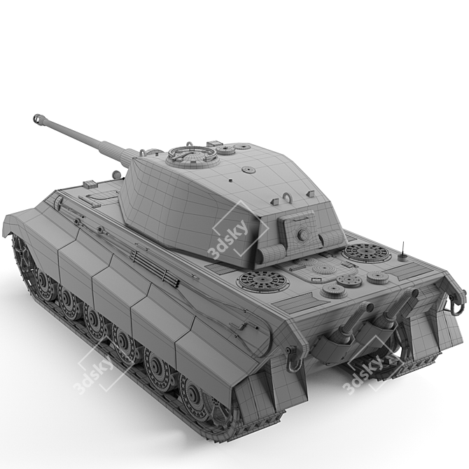 Authentic Panzer Tank Model Kit 3D model image 7