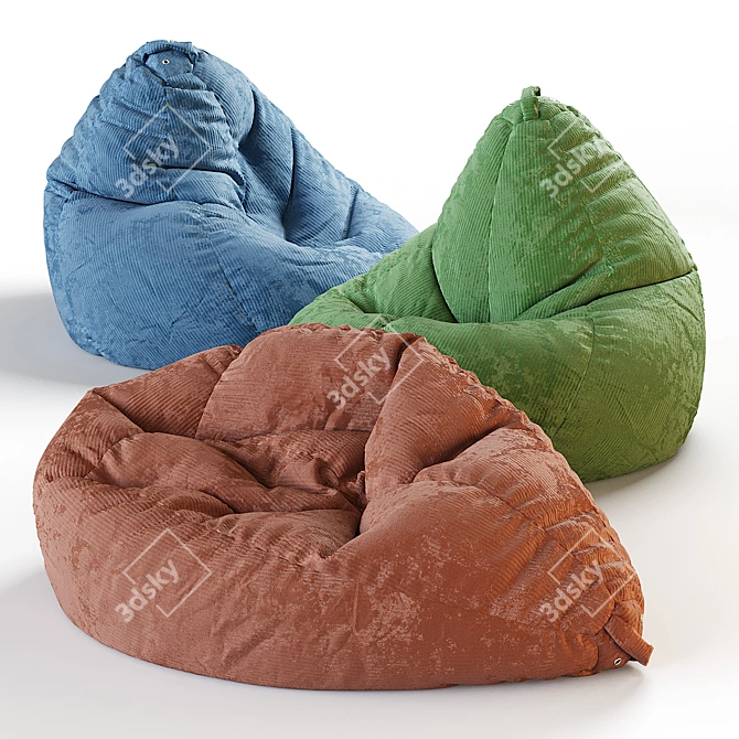 Versatile Bean Bag Pear - 3 Shapes, Various Fabrics & Colors 3D model image 2