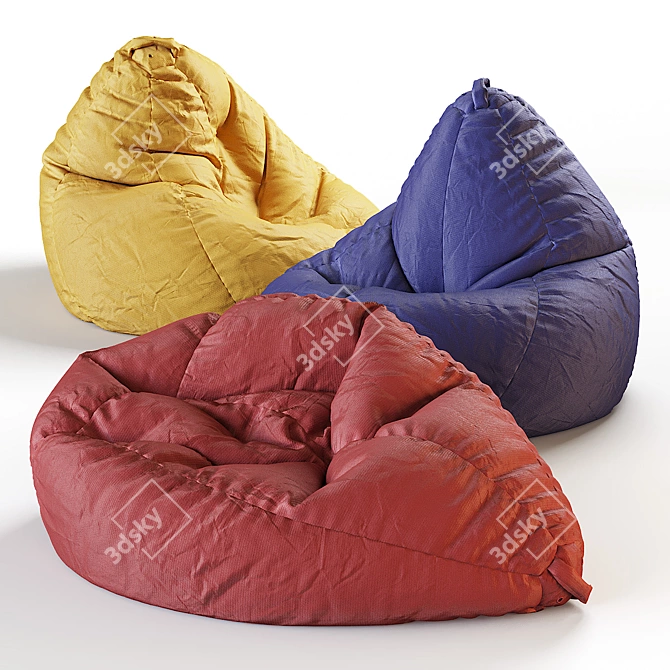 Versatile Bean Bag Pear - 3 Shapes, Various Fabrics & Colors 3D model image 4