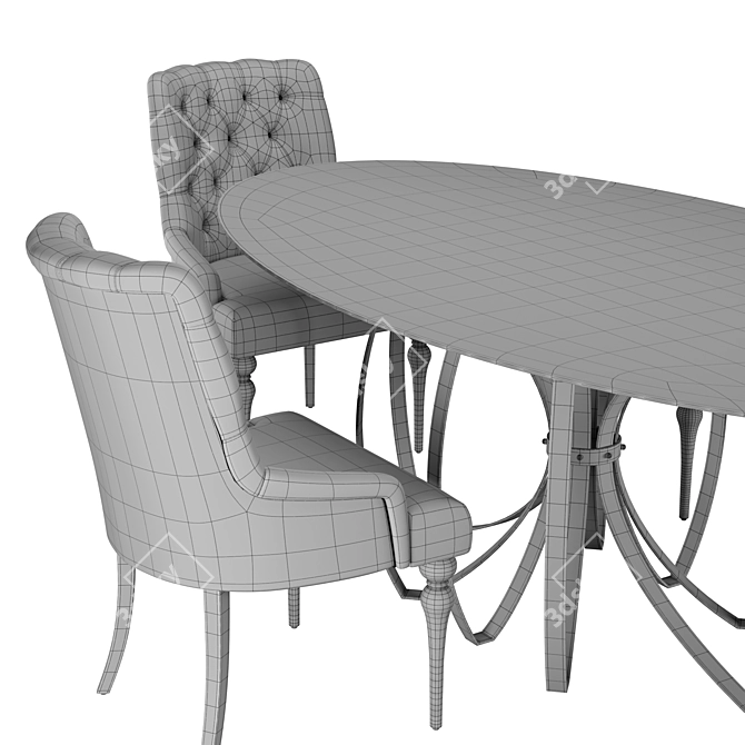 Sleek Honey Elle: Modern Dining 3D model image 7