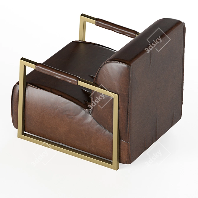 Sleek Mica Accent Chair 3D model image 3