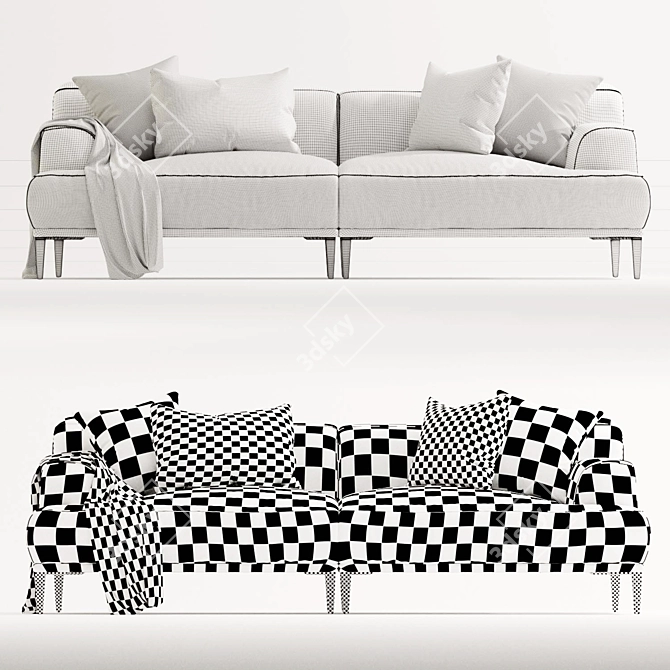 Modern Quartz Sofa: Compact & Stylish 3D model image 3