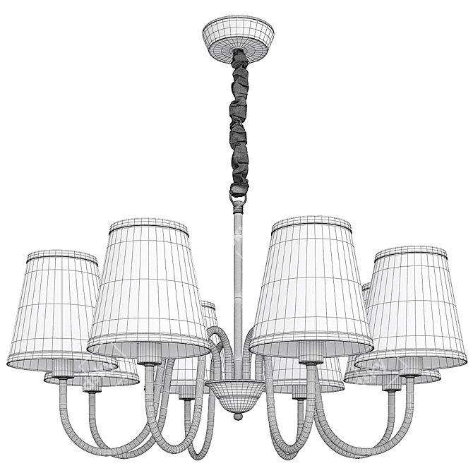 Traditional Cone Chandelier: Elegant Pendant Lighting 3D model image 2