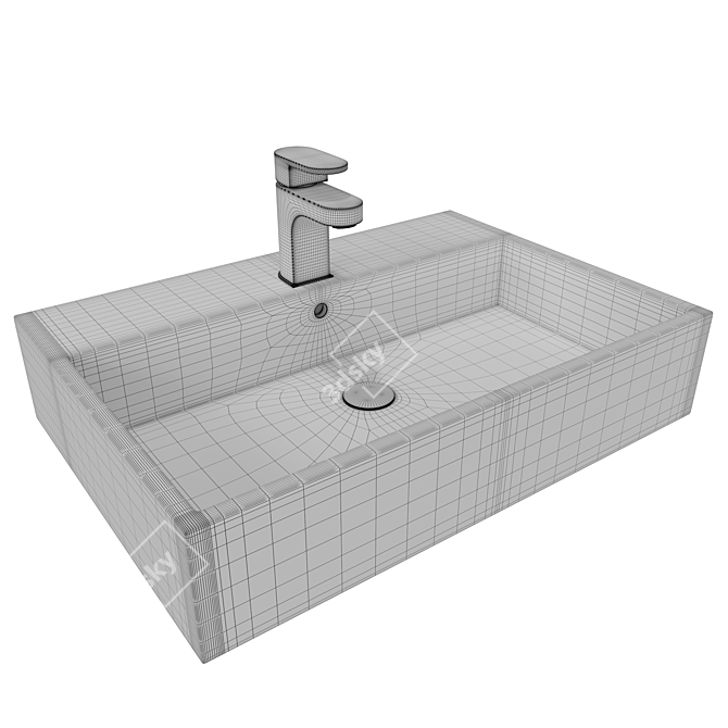 Strada Basin with Vado Life Mixer 3D model image 5