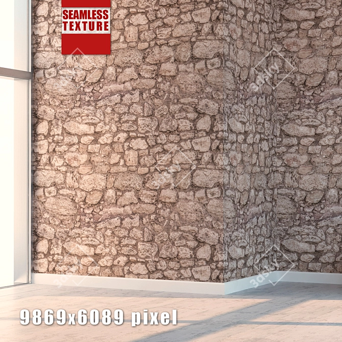 Seamless High-Detail Stone Texture 3D model image 1