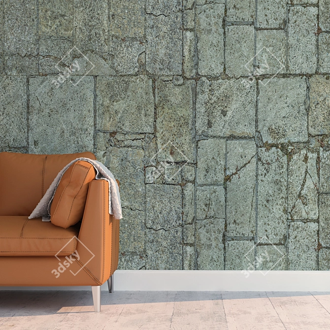 Seamless Stone Wall Texture Kit 3D model image 2