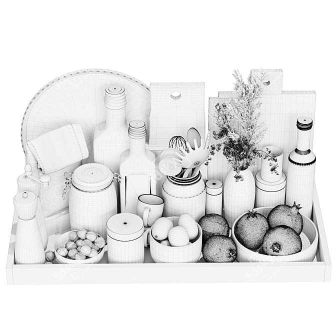 Premium Kitchen Accessories Bundle 3D model image 4