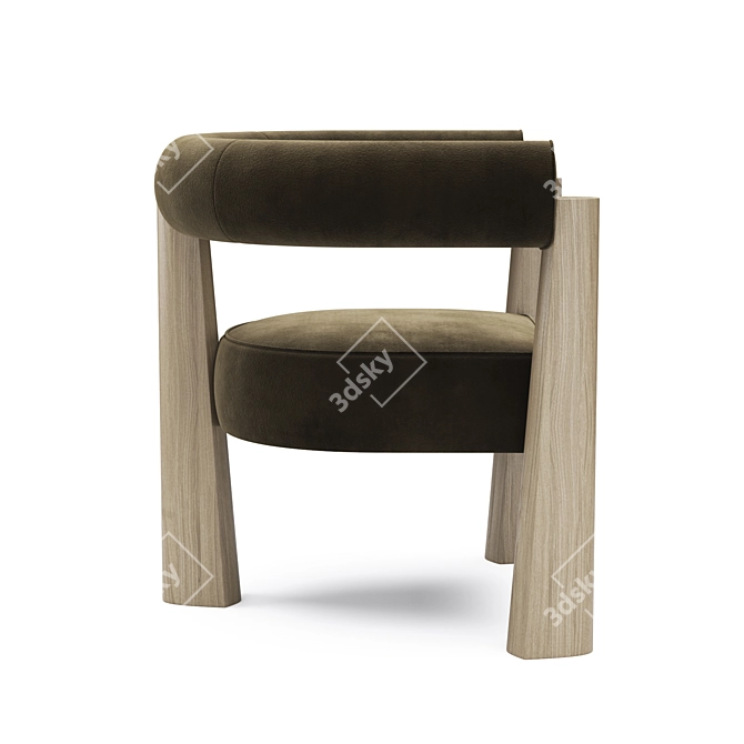 Studiotwentyseven Cassandre Green Velvet Armchair 3D model image 4