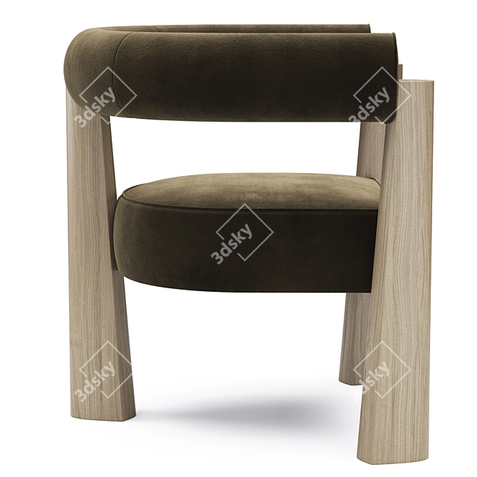 Studiotwentyseven Cassandre Green Velvet Armchair 3D model image 8