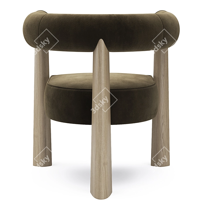 Studiotwentyseven Cassandre Green Velvet Armchair 3D model image 9