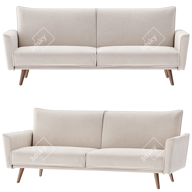 Isabelle Convertible Sofa: Stylish and Space-Saving 3D model image 1