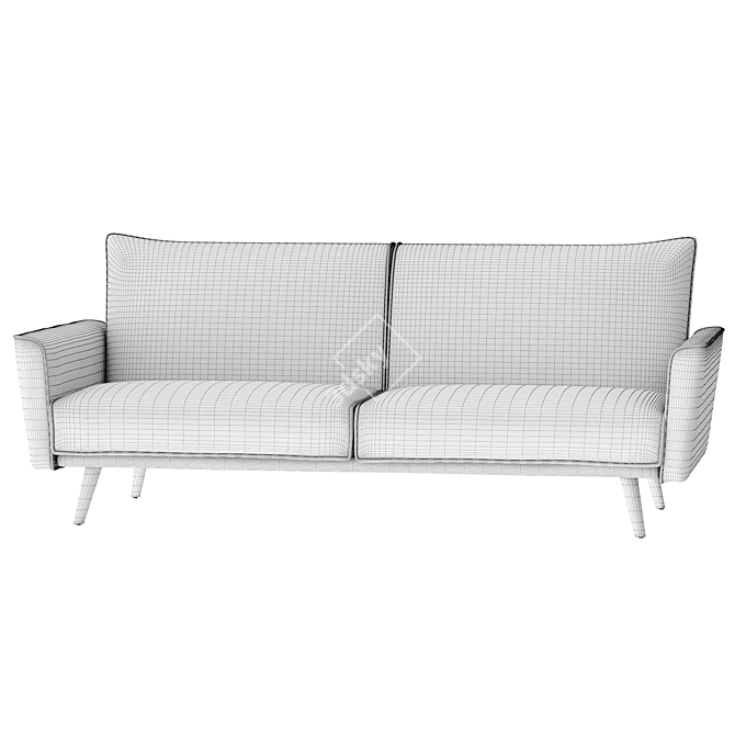 Isabelle Convertible Sofa: Stylish and Space-Saving 3D model image 2