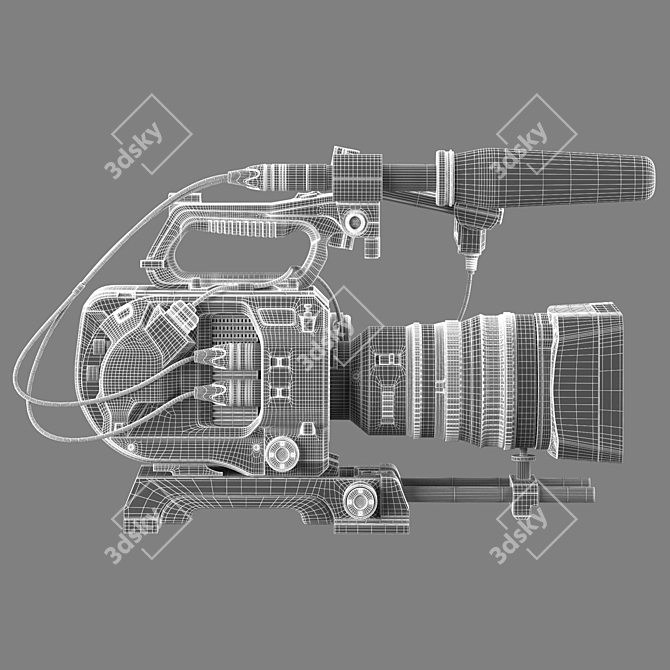 Title: Sony FS7M2 Professional Camcorder 3D model image 7