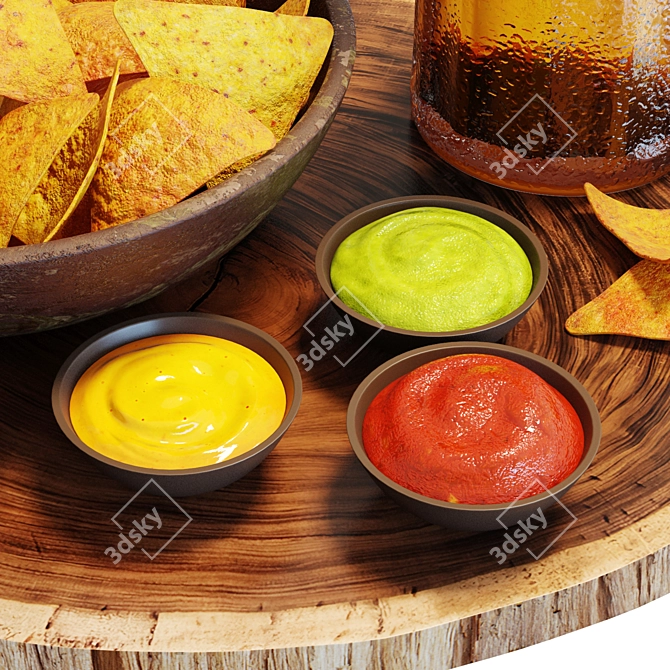 Delicious Chips & Beer Feast 3D model image 5