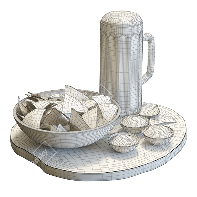 Delicious Chips & Beer Feast 3D model image 6
