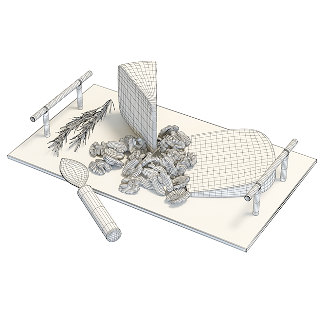 Gourmet Cheese Delight Set 3D model image 7